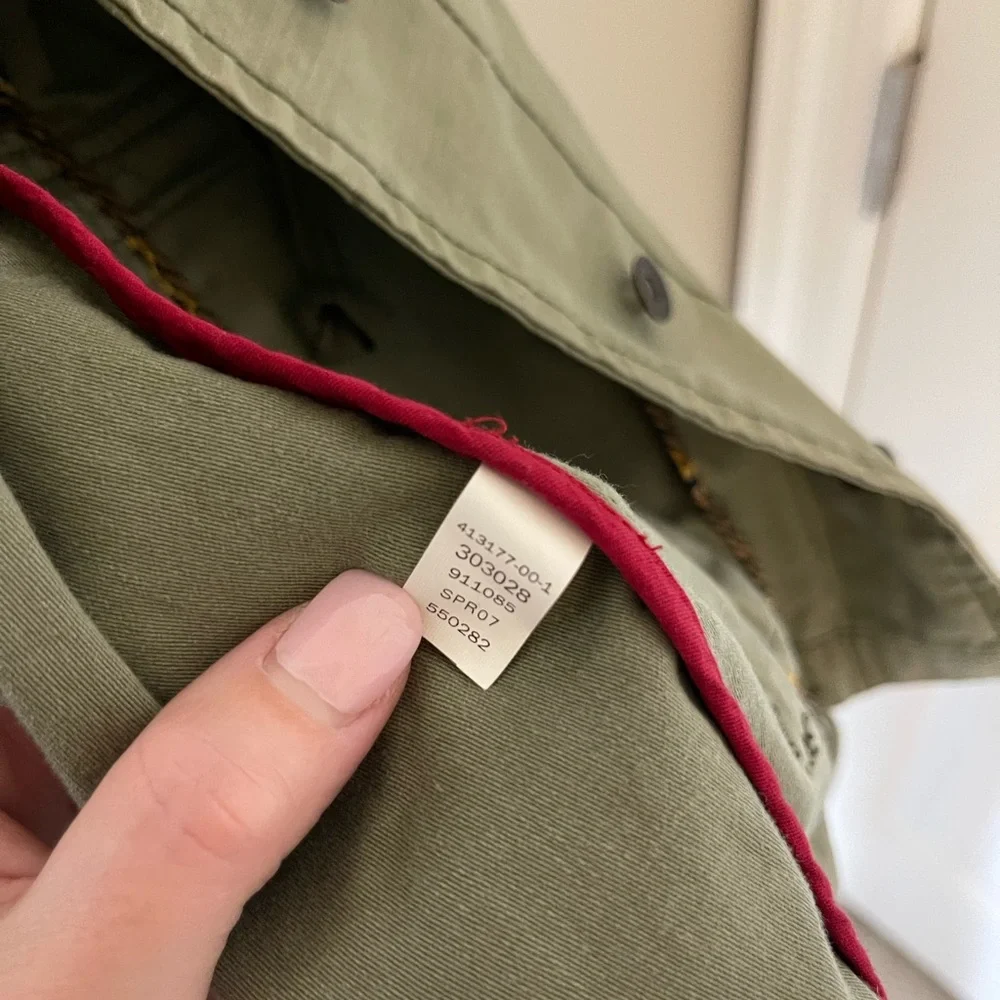 Women's Gap RED Army Green Cargo Jacket with Adjustable Waist - XS - Picture 6 of 6